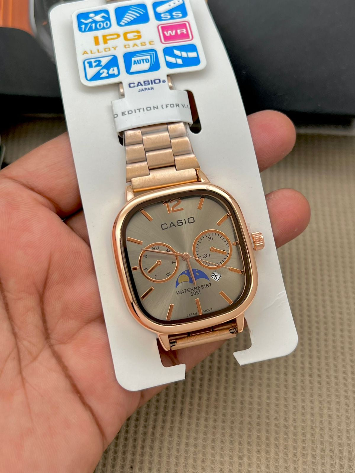 CASIO VINTAGE MOON PHASE(ROSE GOLD)