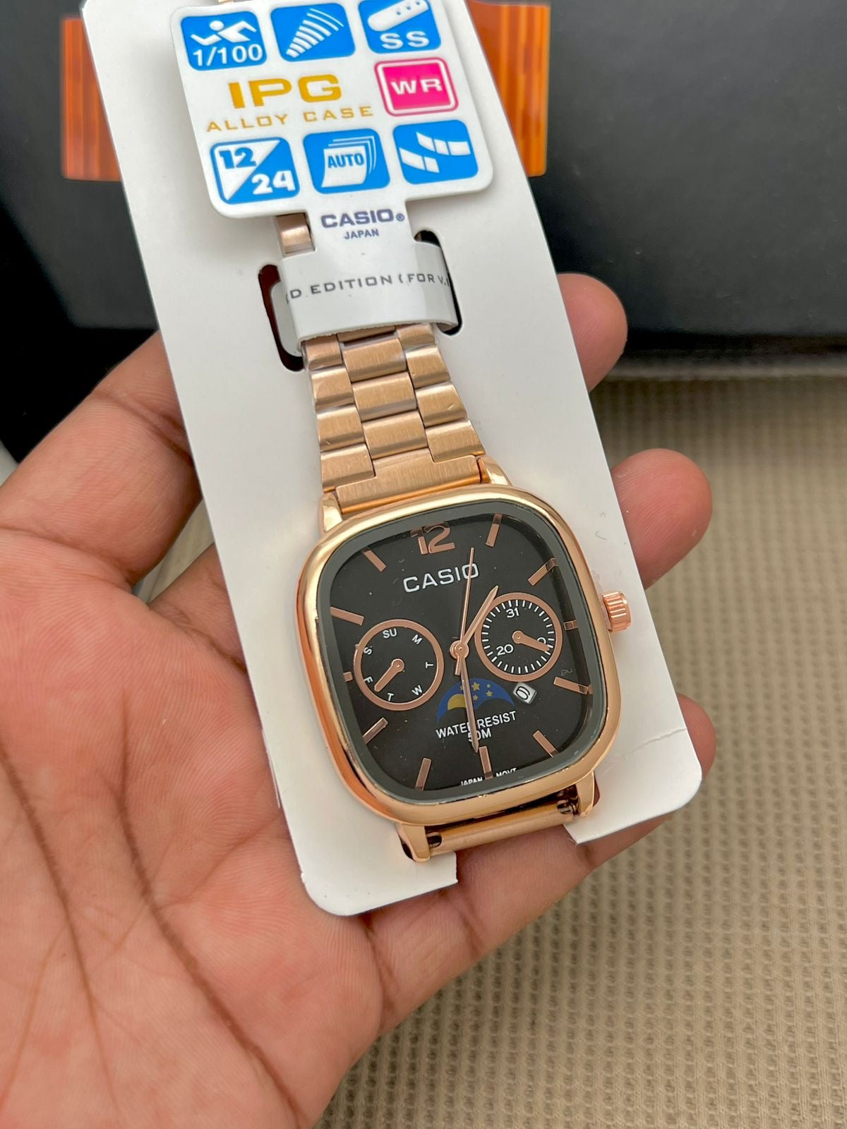 CASIO VINTAGE MOON PHASE(ROSE GOLD)