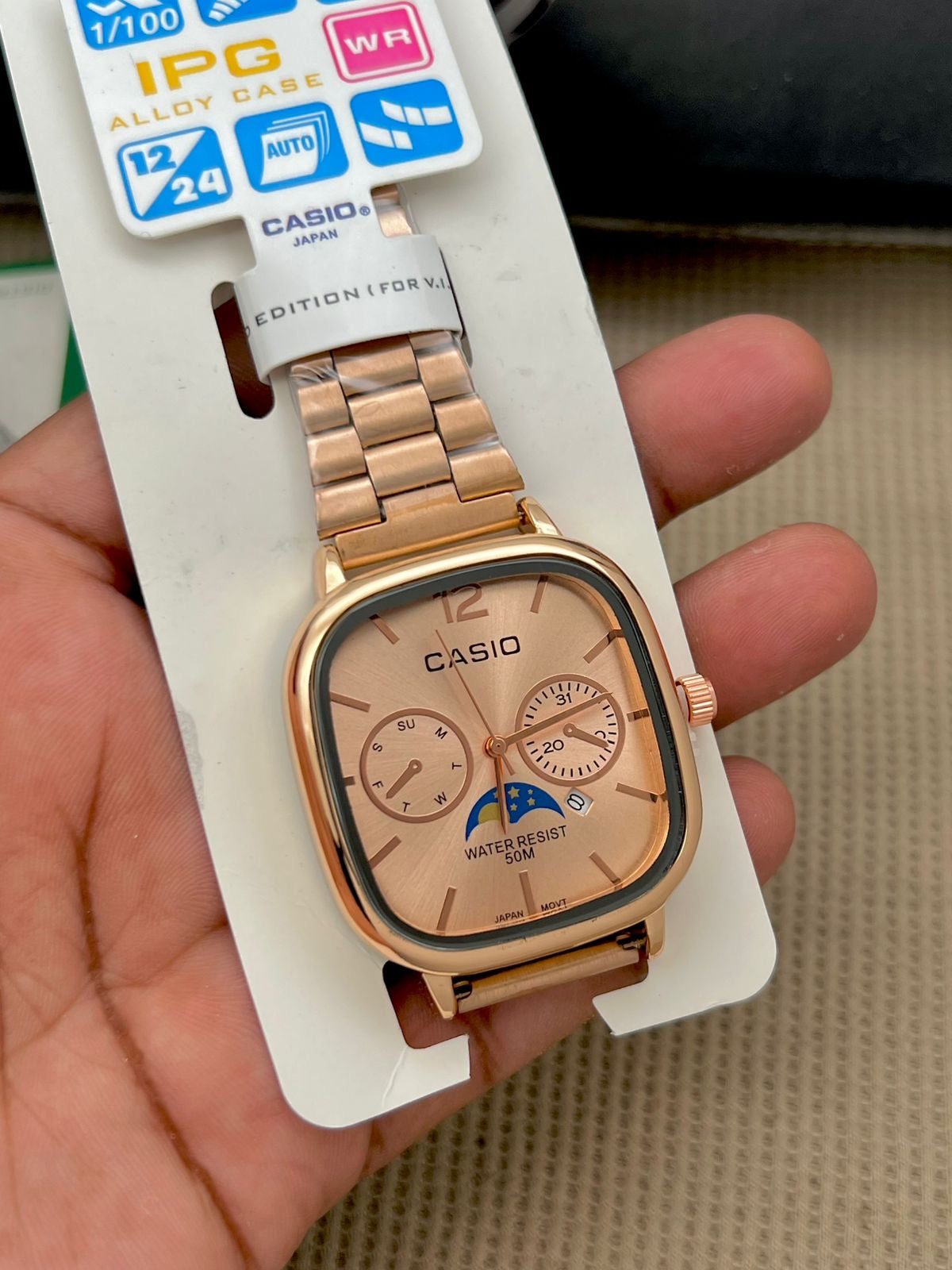 CASIO VINTAGE MOON PHASE(ROSE GOLD)